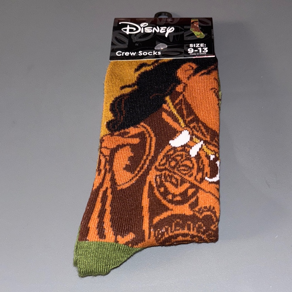 Disney Moana Brown and Green Crew Socks